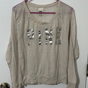 PINK Victoria's Secret Sequin Long Sleeve Shirt